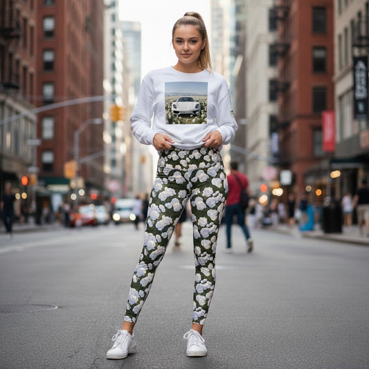 White Roses yoga pants